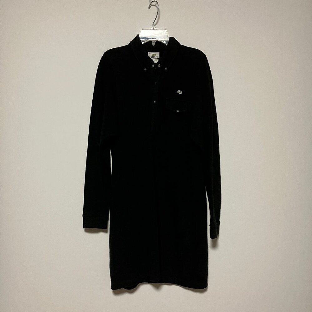 Lacoste Black Polo Shirt Dress, Size 36, Long Sleeve